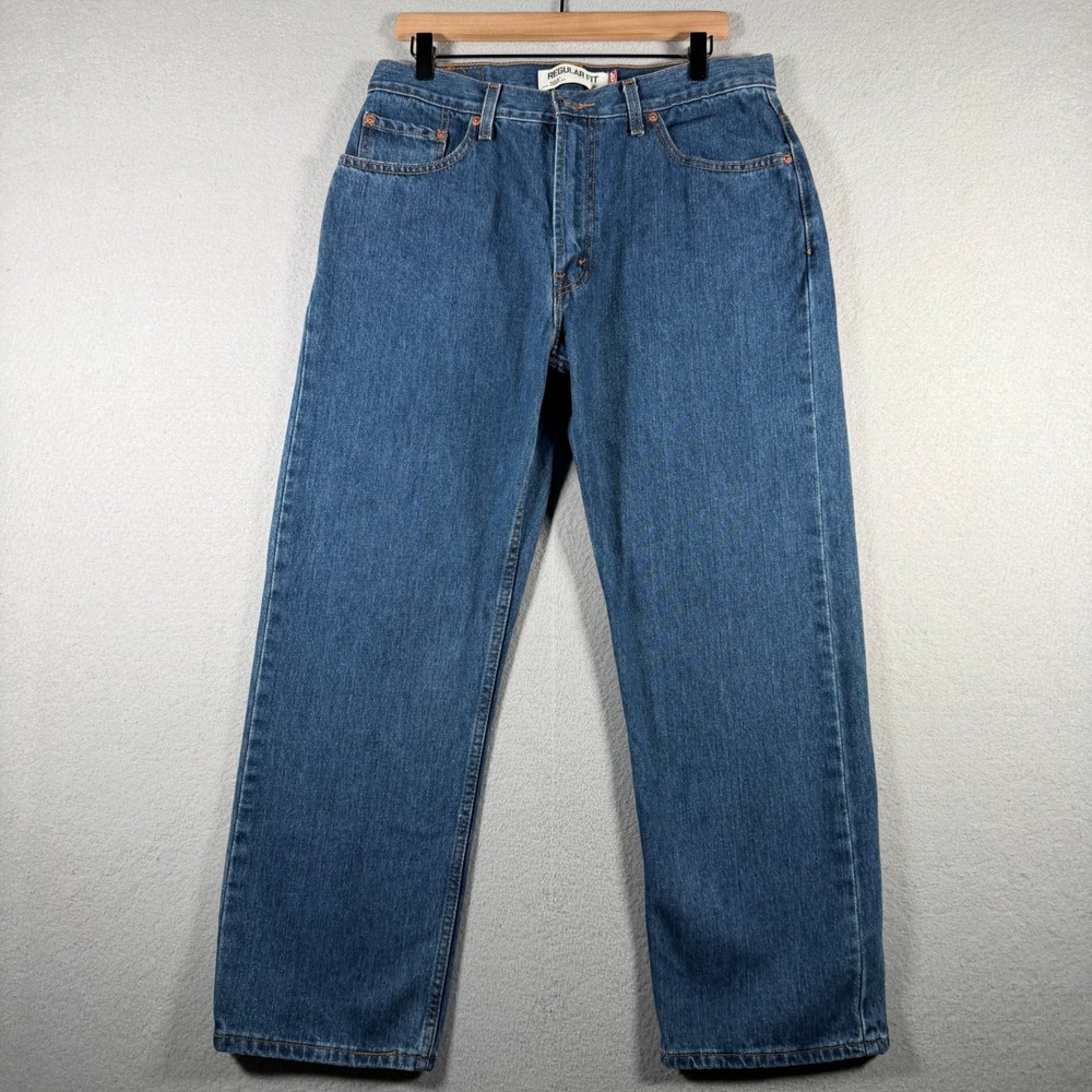 Levis 505 Regular Fit Mens Blue Denim Jeans 36x30 Straight Leg 005054886